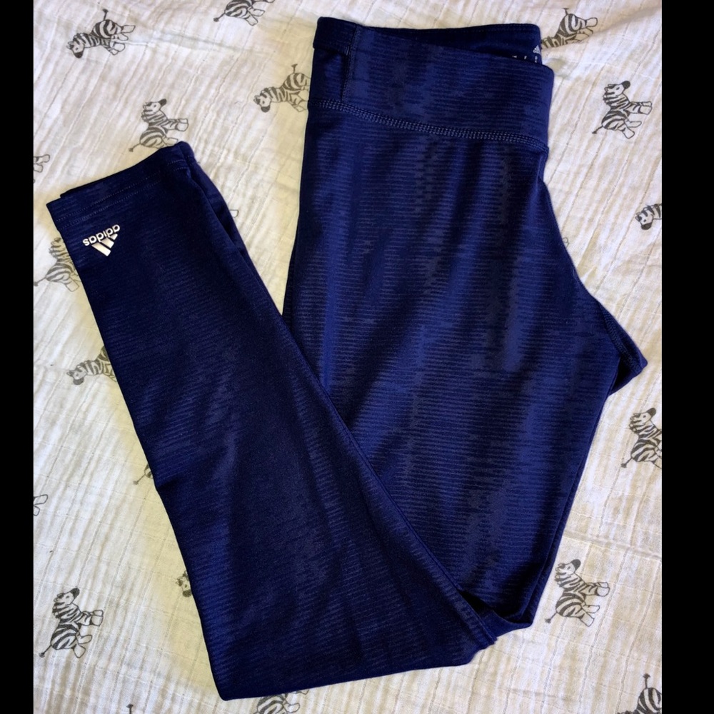 Adidas Navy Blue 7/8 leggings Small